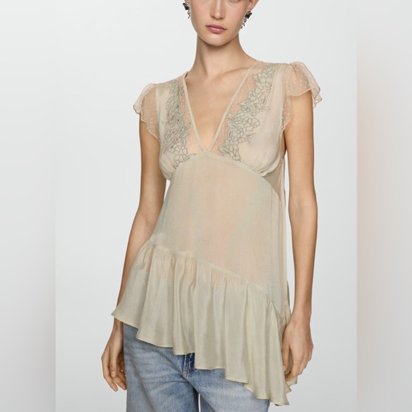 NWT MANGO asymmetrical blouse - Picture 6 of 7